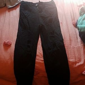 SheIn black destroyed high-rise skinny jeans